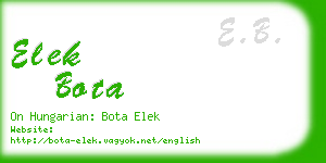 elek bota business card